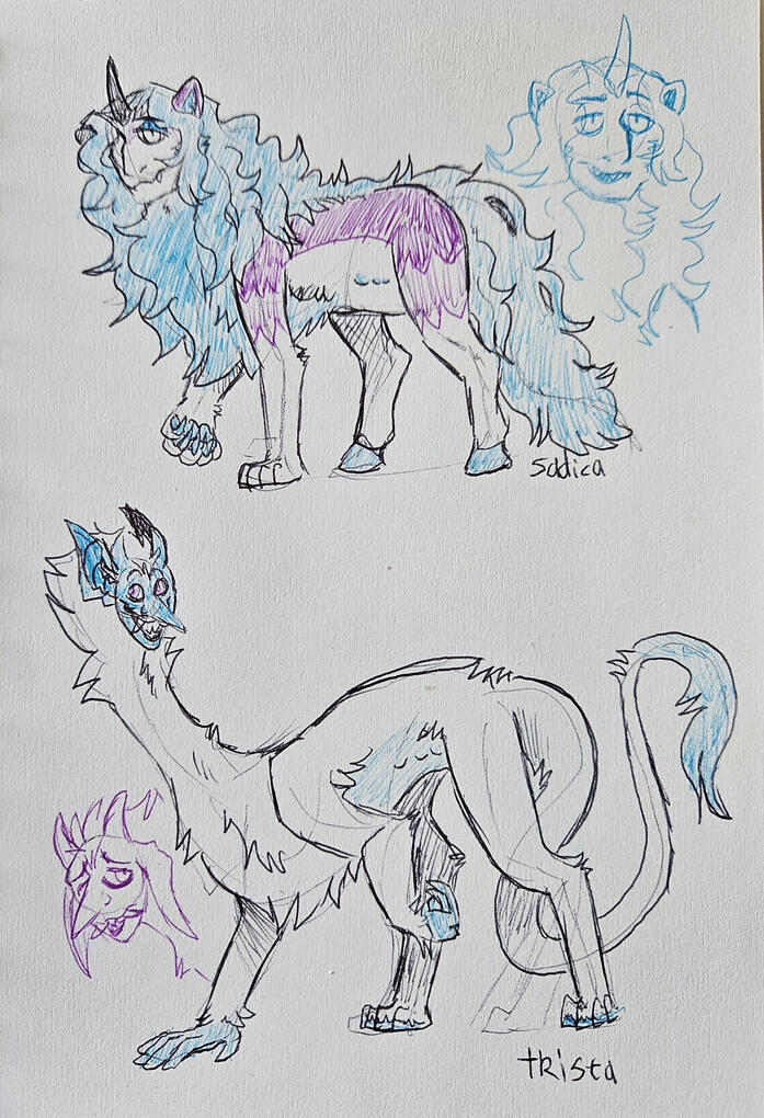 30/11/2025 | Sphinxes designs (Ball pen on paper)