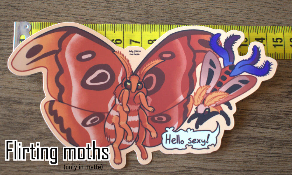 Flirting moths //Stickerapp order// LIMITED (15cm, matte) - 4€